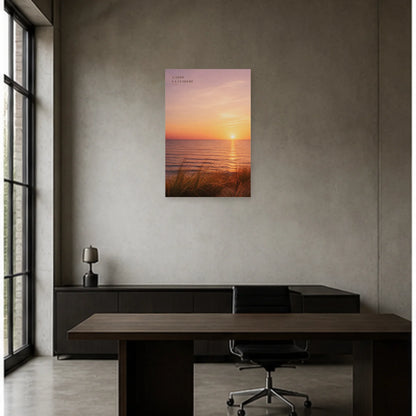Affiche photo Coucher de soleil sur l’océan - Garde la lumière dans un bureau - Art Virtuoso