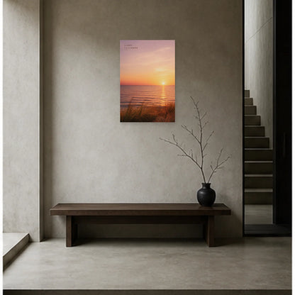 Affiche photo Coucher de soleil sur l’océan - Garde la lumière dans une entrée ou un couloir - Art Virtuoso