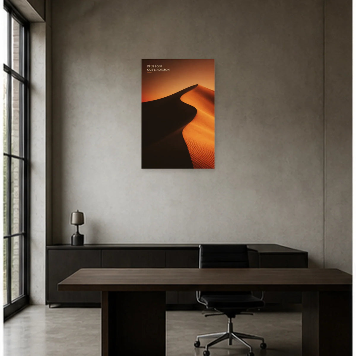 Affiche photo Dunes du désert - Plus loin que l’horizon dans un bureau - Art Virtuoso
