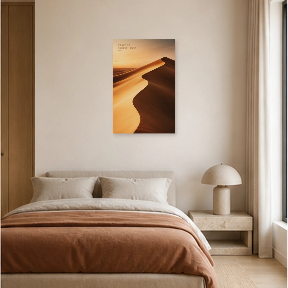 Affiche photo Ombres sur les dunes - Trace ta propre ligne dans une chambre - Art Virtuoso