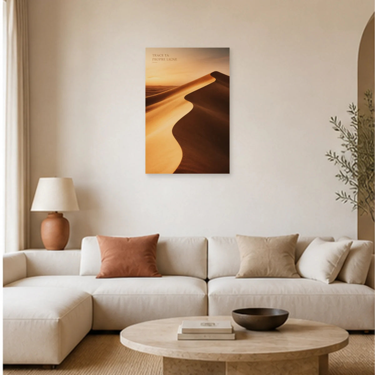 Affiche photo Ombres sur les dunes - Trace ta propre ligne dans un salon - Art Virtuoso