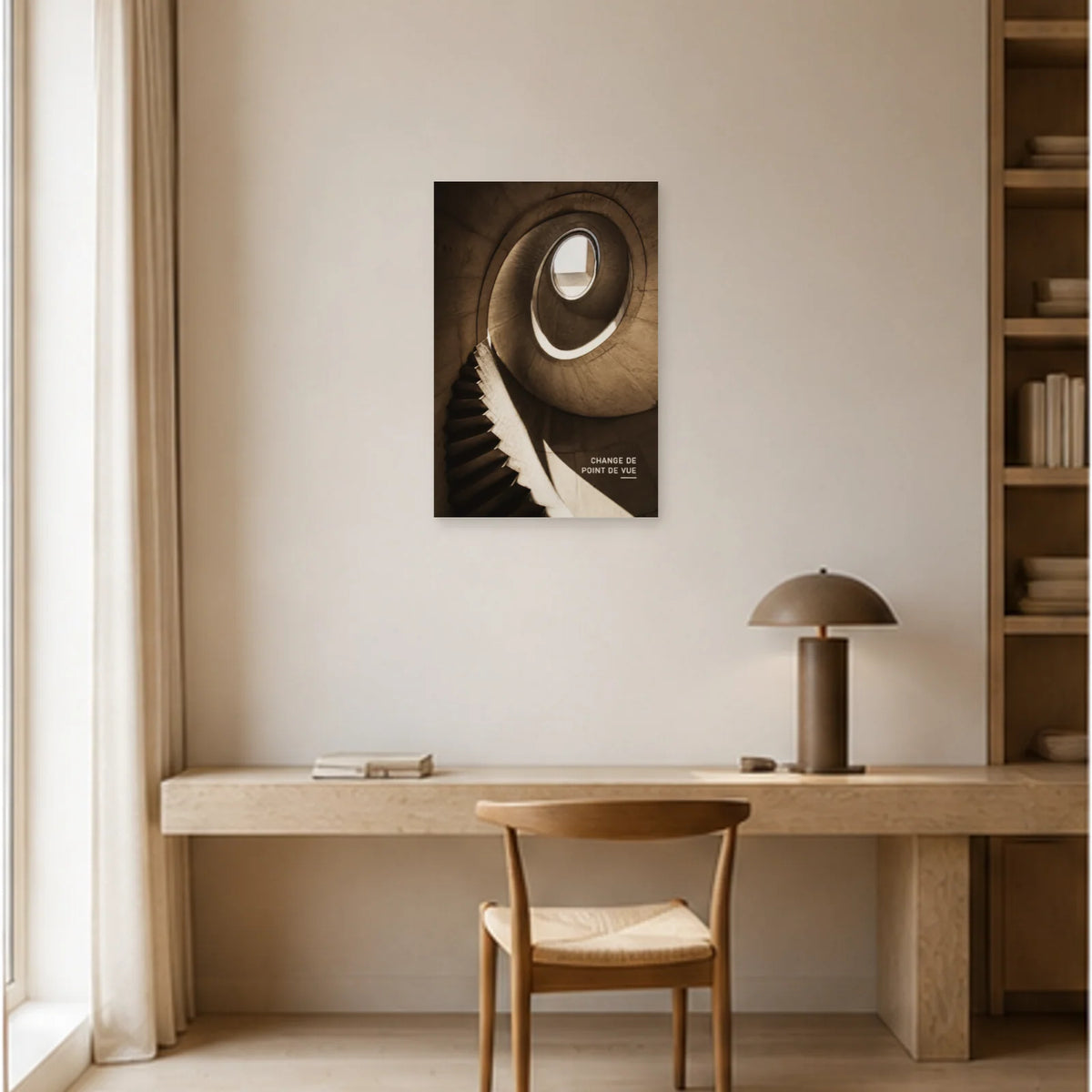 Affiche photo Escalier brutaliste - Change de point de vue dans un bureau - Art Virtuoso
