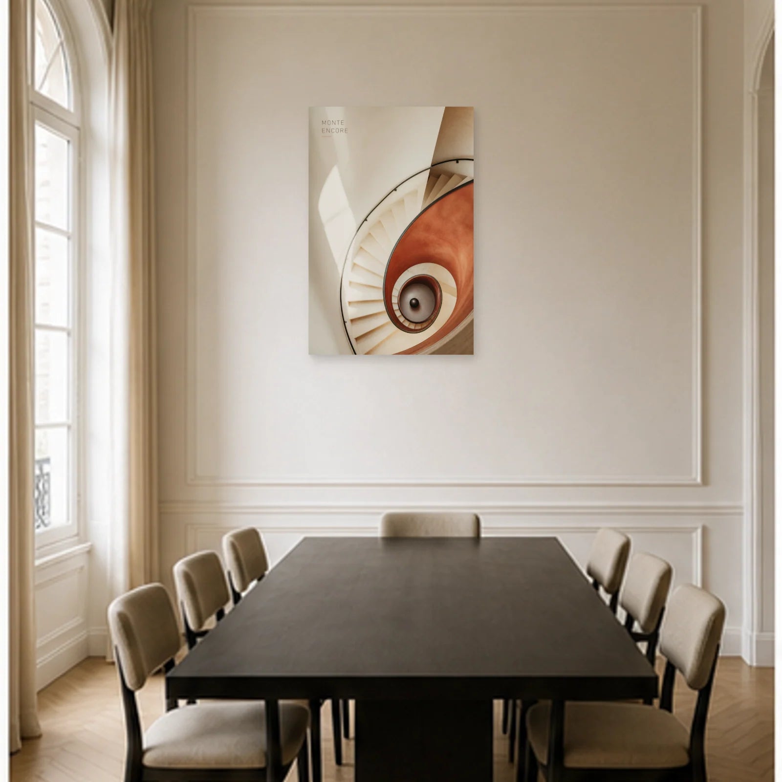 Affiche photo Escalier en spirale - Monte encore dans une salle à manger - Art Virtuoso