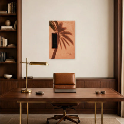 Affiche photo Ombre de palmier - La lumière trace dans un bureau - Art Virtuoso