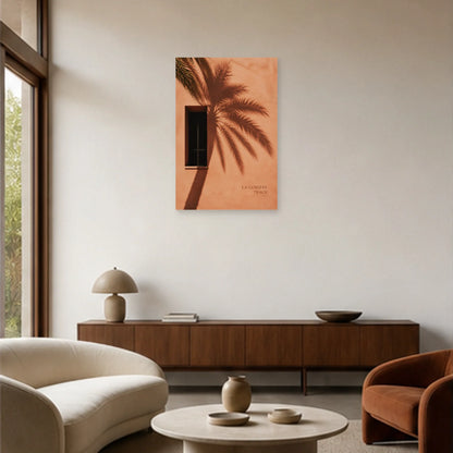 Affiche photo Ombre de palmier - La lumière trace dans un salon - Art Virtuoso
