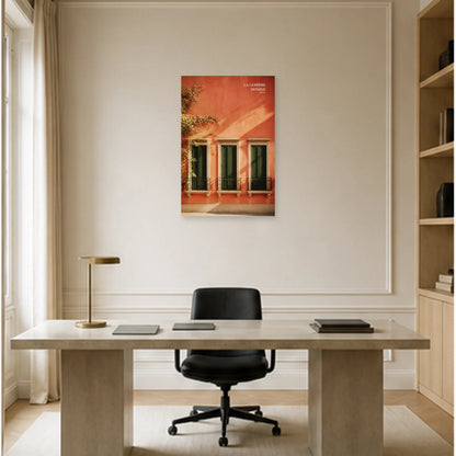 Affiche photo Façade au soleil - La lumière dessine dans un bureau - Art Virtuoso