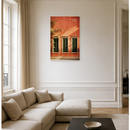 Affiche photo Façade au soleil - La lumière dessine dans un salon - Art Virtuoso