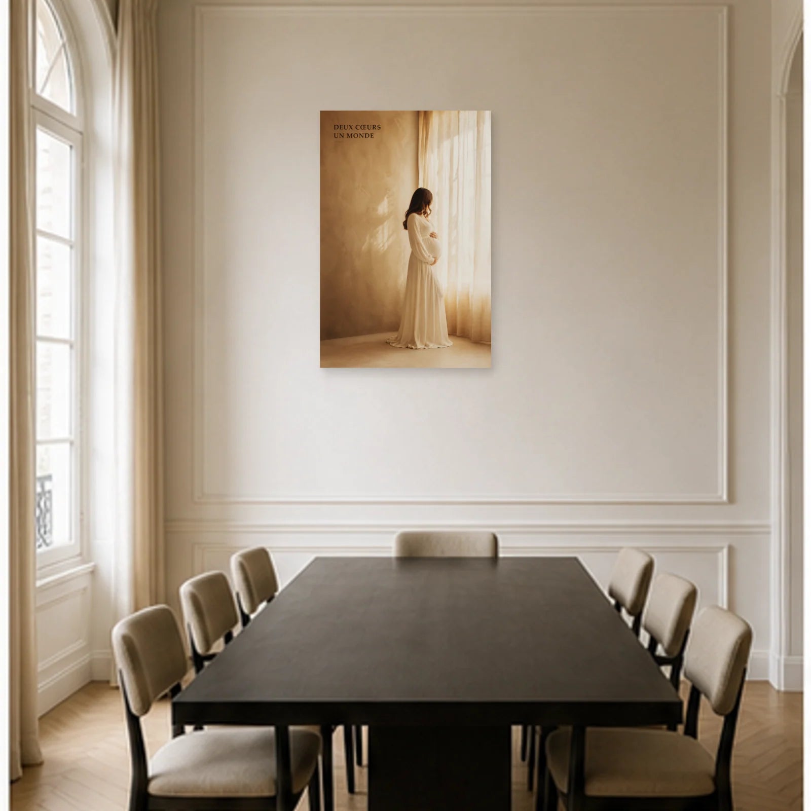 Affiche photo Maternité en lumière - Deux cœurs un monde dans une salle à manger - Art Virtuoso