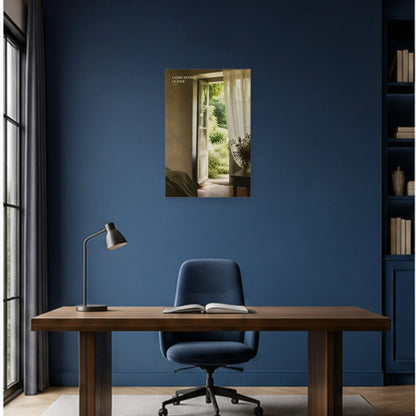 Affiche photo Fenêtre ouverte sur le jardin - Laisse entrer le jour dans un bureau - Art Virtuoso