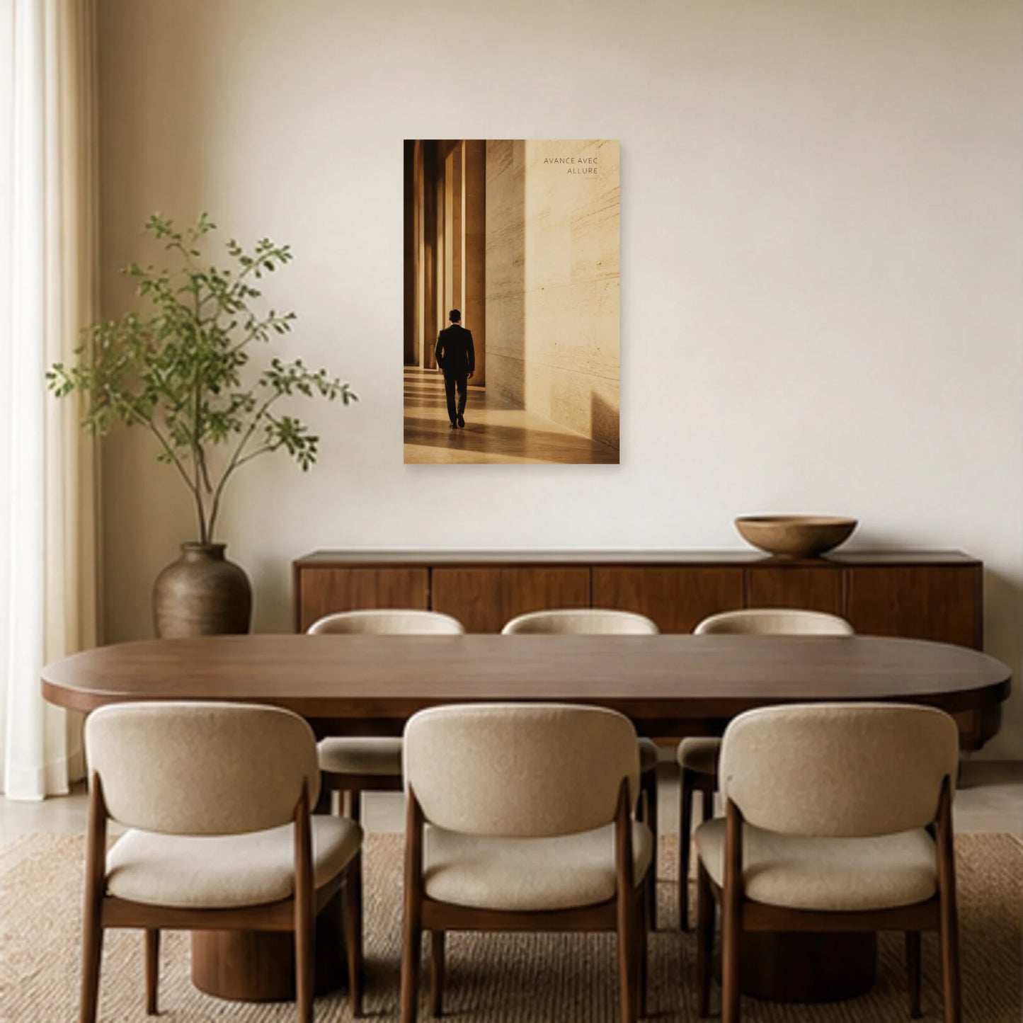 Affiche photo Allure en lumière - Avance avec allure dans une salle à manger - Art Virtuoso