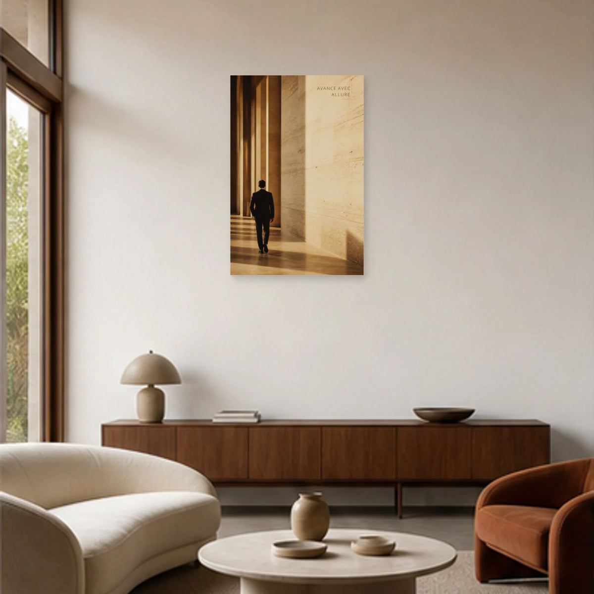 Affiche photo Allure en lumière - Avance avec allure dans un salon - Art Virtuoso