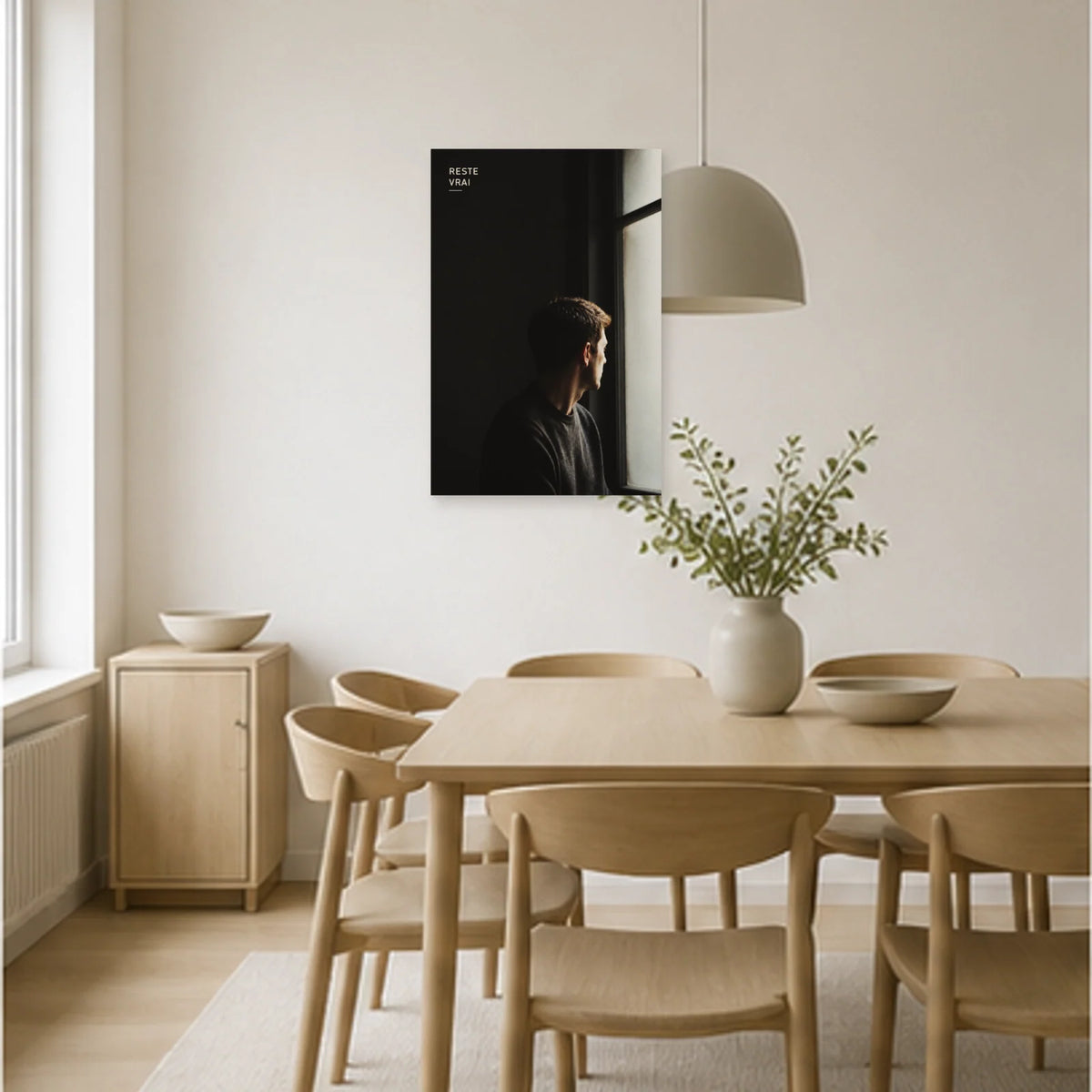 Affiche photo Homme à la fenêtre - Reste vrai dans une salle à manger - Art Virtuoso