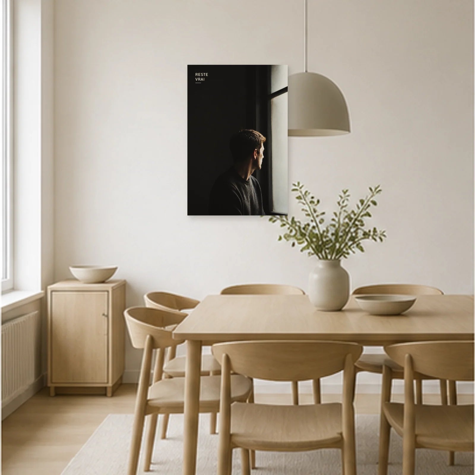 Affiche photo Homme à la fenêtre - Reste vrai dans une salle à manger - Art Virtuoso