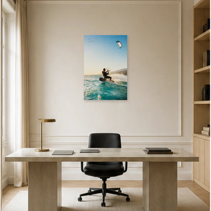 Affiche photo Kitesurf dans le vent - Suis le vent dans un bureau - Art Virtuoso