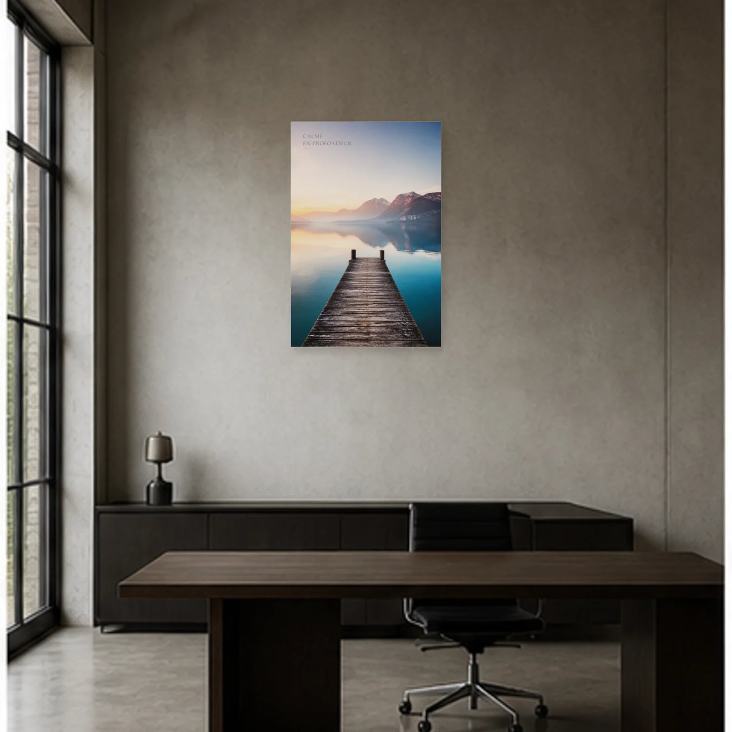 Affiche photo Lac d’Annecy à l’aube - Calme en profondeur dans un bureau - Art Virtuoso