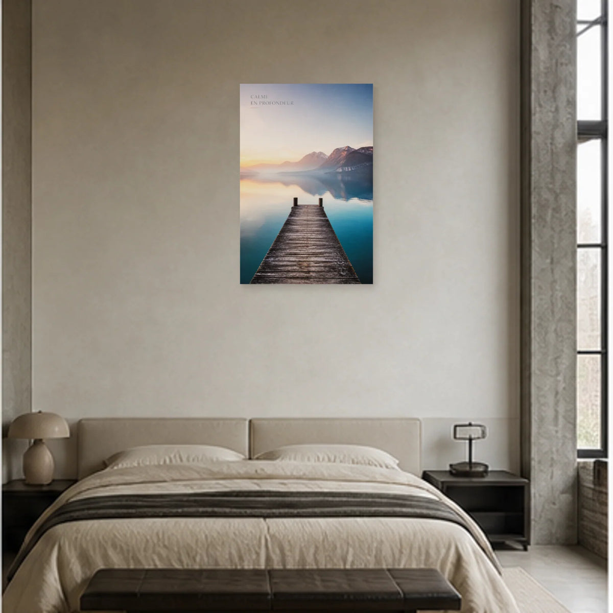 Affiche photo Lac d’Annecy à l’aube - Calme en profondeur dans une chambre - Art Virtuoso