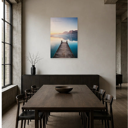 Affiche photo Lac d’Annecy à l’aube - Calme en profondeur dans une salle à manger - Art Virtuoso