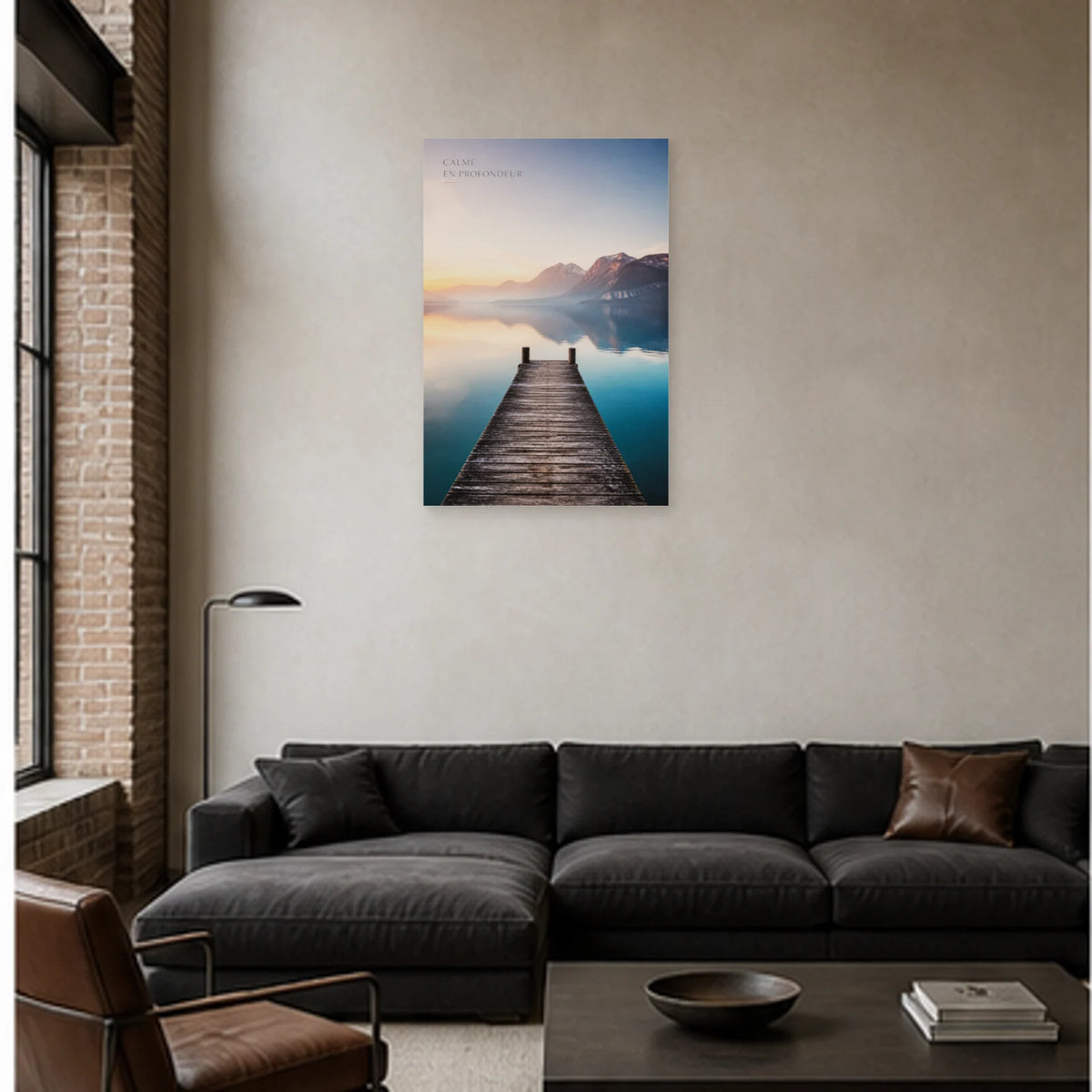 Affiche photo Lac d’Annecy à l’aube - Calme en profondeur dans un salon - Art Virtuoso