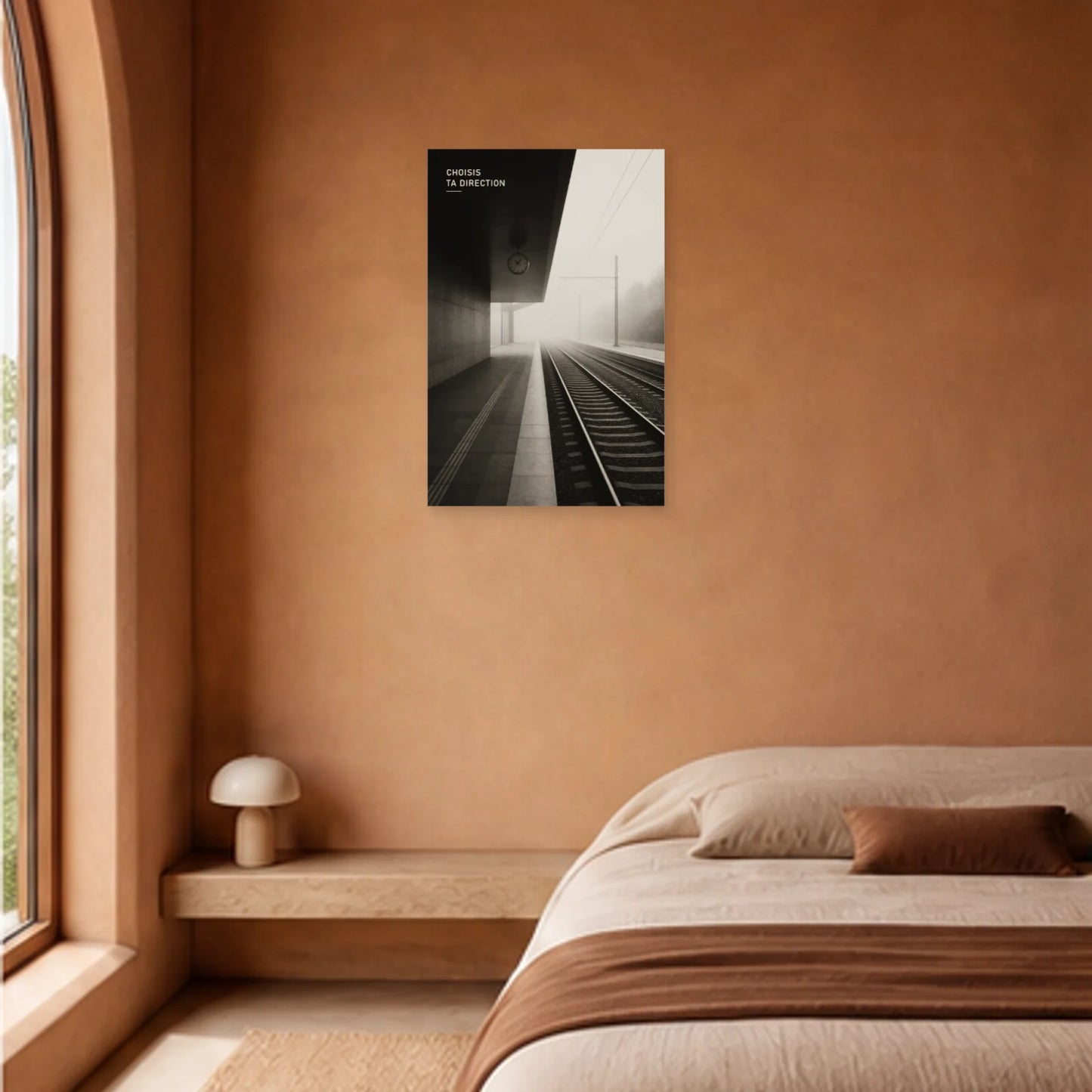 Affiche photo Lignes dans la brume - Choisis ta direction dans une chambre - Art Virtuoso