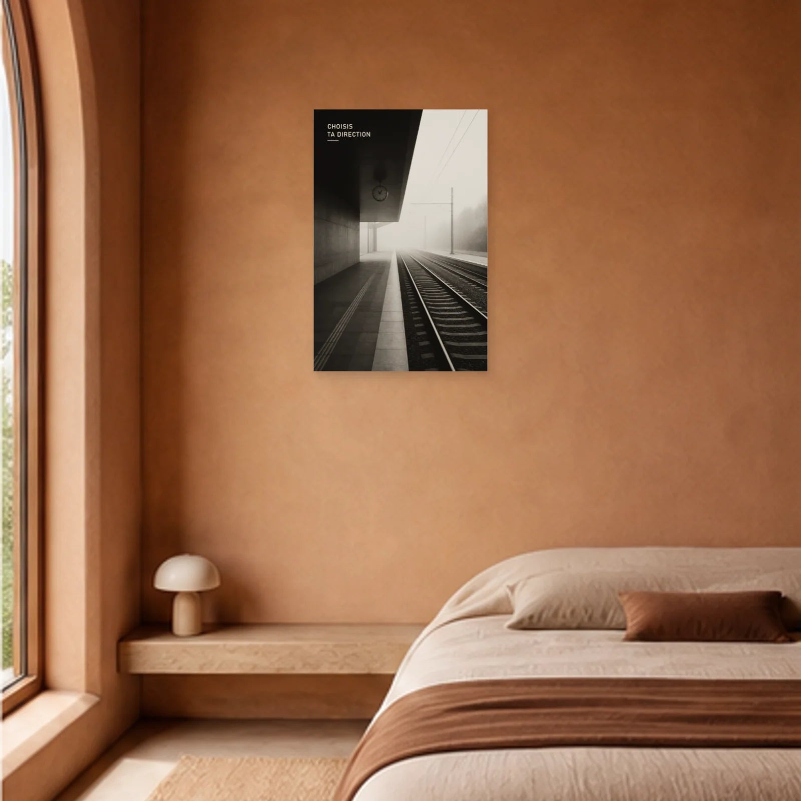 Affiche photo Lignes dans la brume - Choisis ta direction dans une chambre - Art Virtuoso