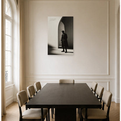Affiche photo Élégance masculine en noir et blanc - Sans bruit dans une salle à manger - Art Virtuoso
