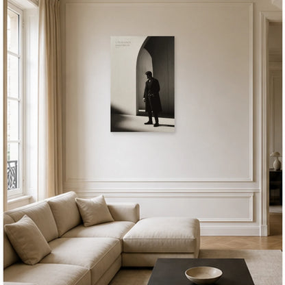 Affiche photo Élégance masculine en noir et blanc - Sans bruit dans un salon - Art Virtuoso