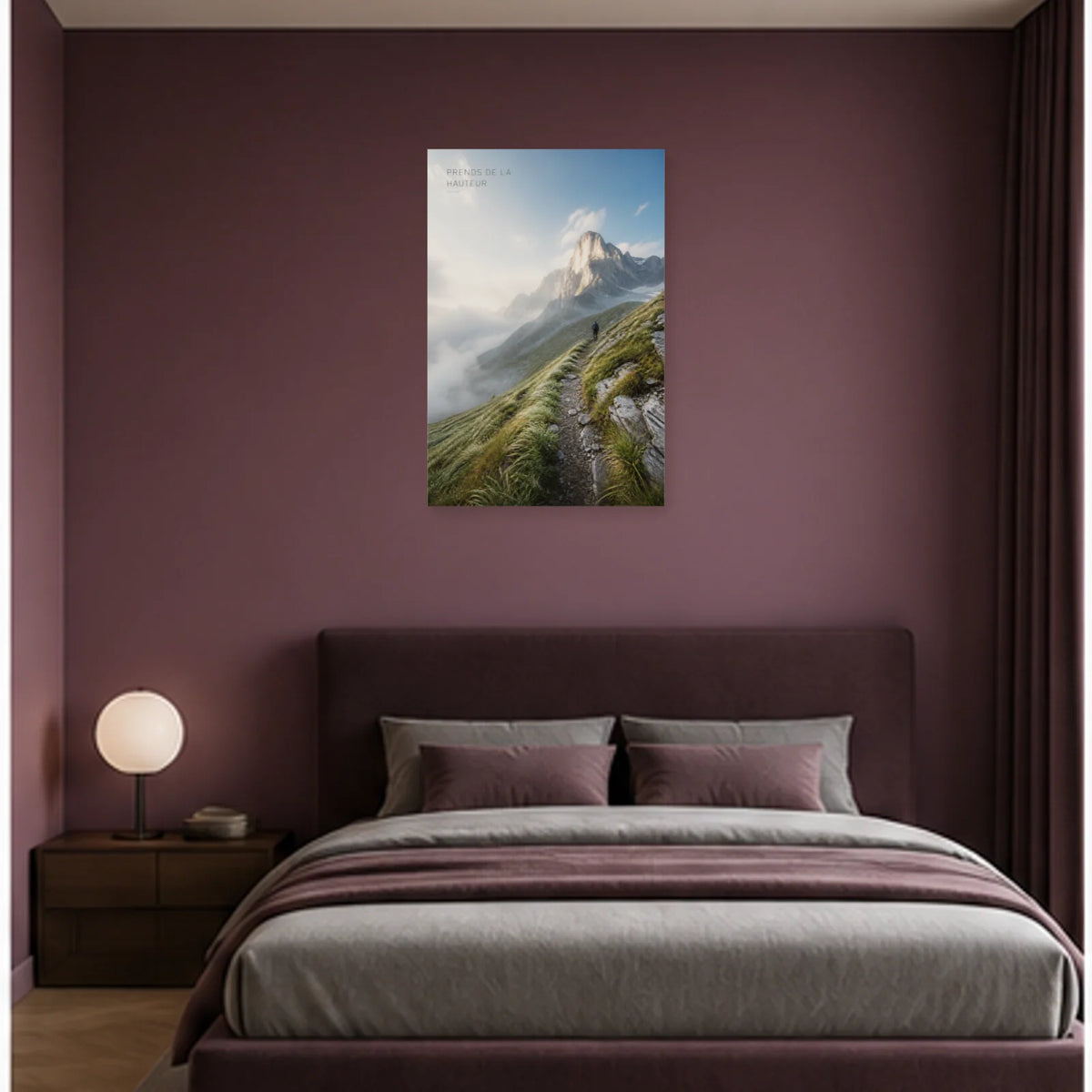 Affiche photo Sentier dans les Alpes - Prends de la hauteur dans une chambre - Art Virtuoso