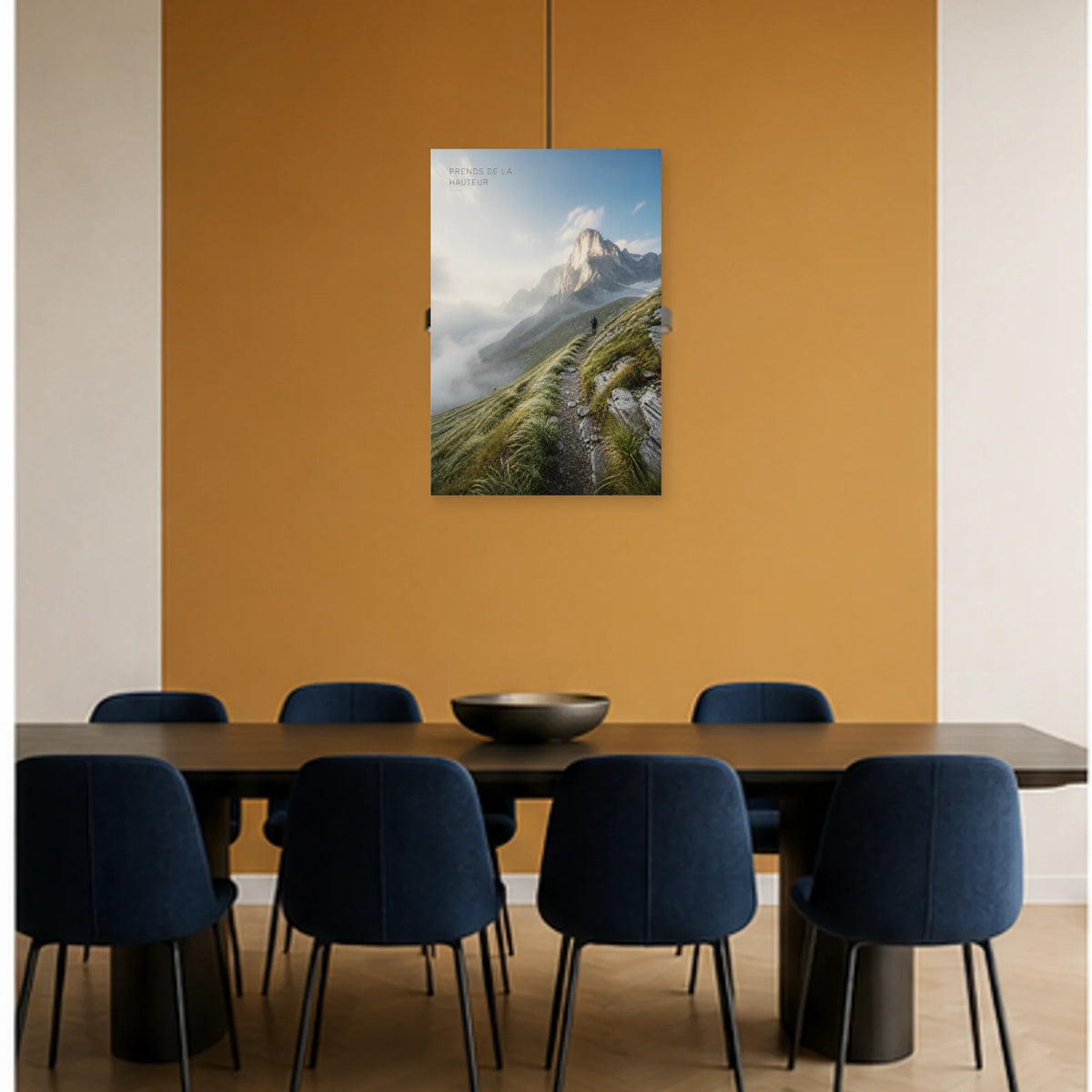 Affiche photo Sentier dans les Alpes - Prends de la hauteur dans une salle à manger - Art Virtuoso