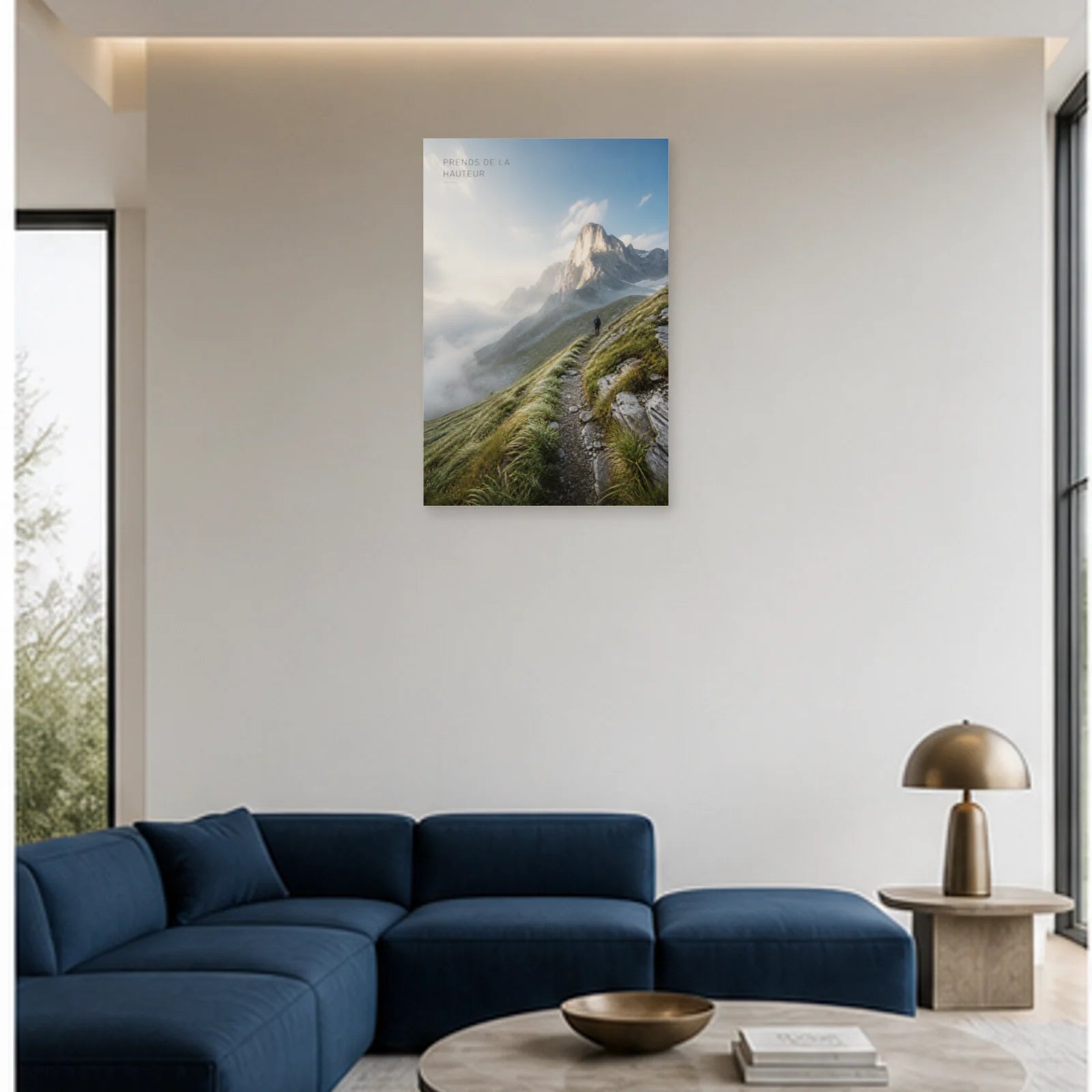 Affiche photo Sentier dans les Alpes - Prends de la hauteur dans un salon - Art Virtuoso
