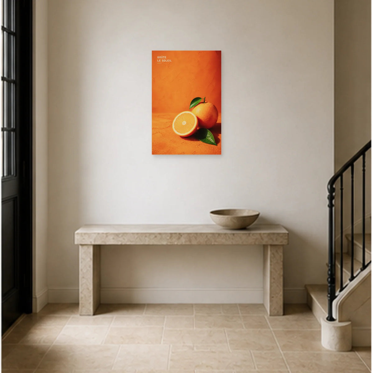 Affiche photo Orange solaire - Goûte le soleil dans une entrée ou un couloir - Art Virtuoso