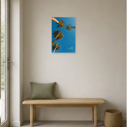 Affiche photo Palmiers vers le ciel - Lève les yeux dans une entrée ou un couloir - Art Virtuoso