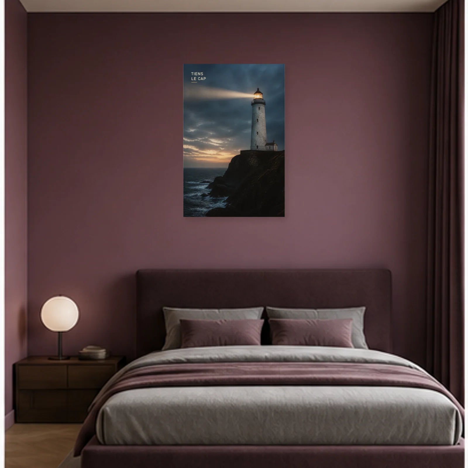 Affiche photo Phare sur la falaise - Tiens le cap dans une chambre - Art Virtuoso