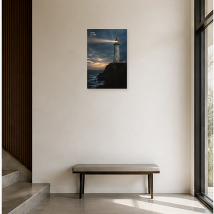 Affiche photo Phare sur la falaise - Tiens le cap dans une entrée ou un couloir - Art Virtuoso