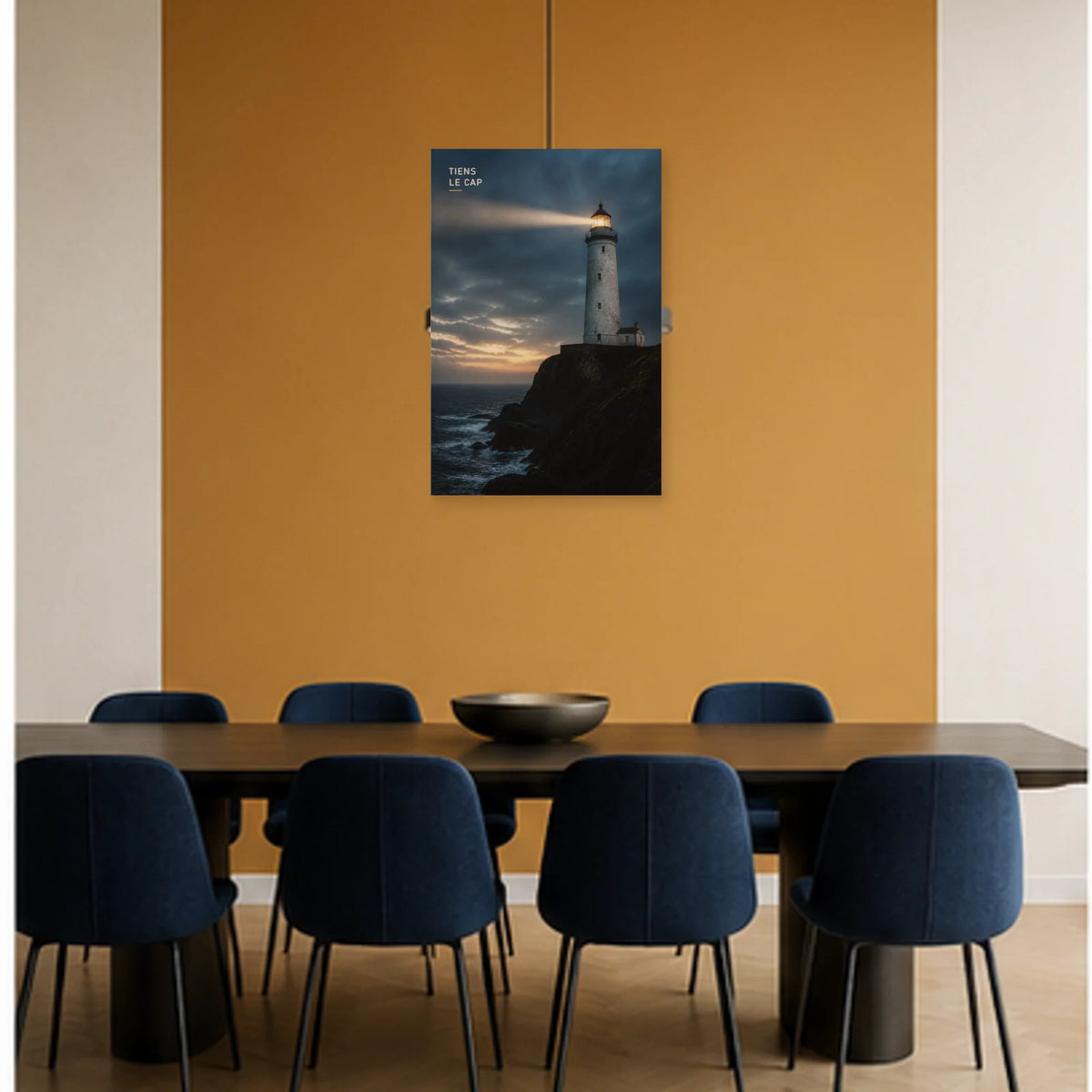 Affiche photo Phare sur la falaise - Tiens le cap dans une salle à manger - Art Virtuoso