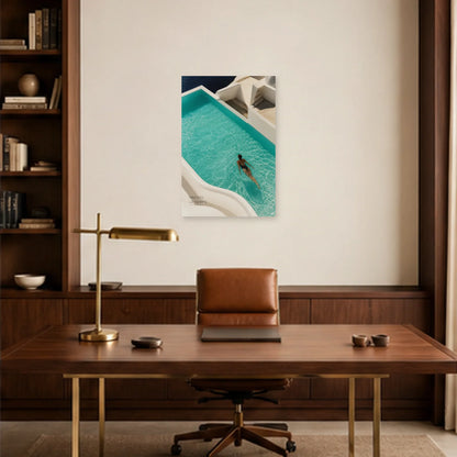 Affiche photo Piscine méditerranéenne - Prends le temps dans un bureau - Art Virtuoso