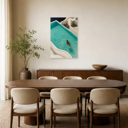 Affiche photo Piscine méditerranéenne - Prends le temps dans une salle à manger - Art Virtuoso