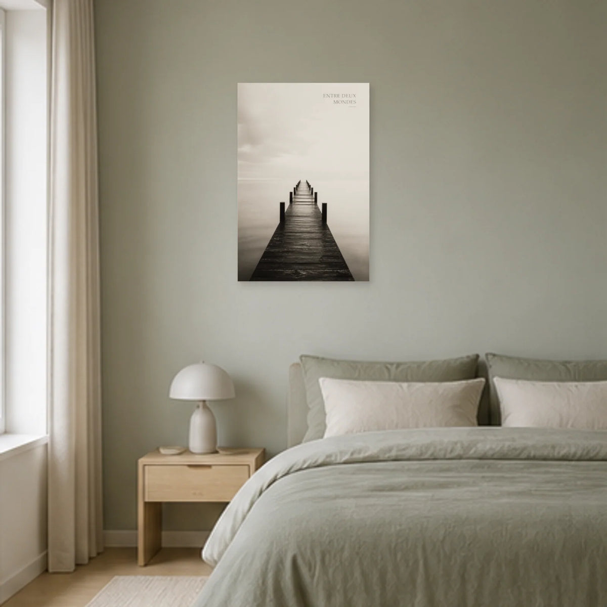Affiche photo Ponton entre deux mondes - Entre deux mondes dans une chambre - Art Virtuoso