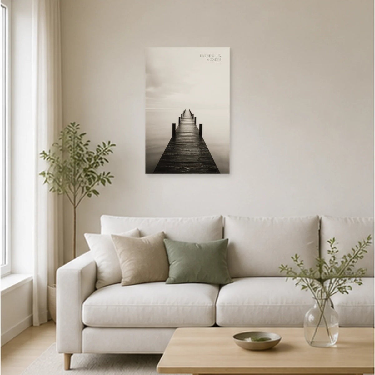 Affiche photo Ponton entre deux mondes - Entre deux mondes dans un salon - Art Virtuoso