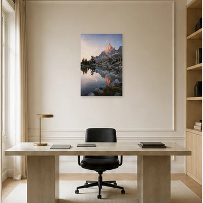 Affiche photo Pyrénées au lever du jour - L’horizon se mérite dans un bureau - Art Virtuoso