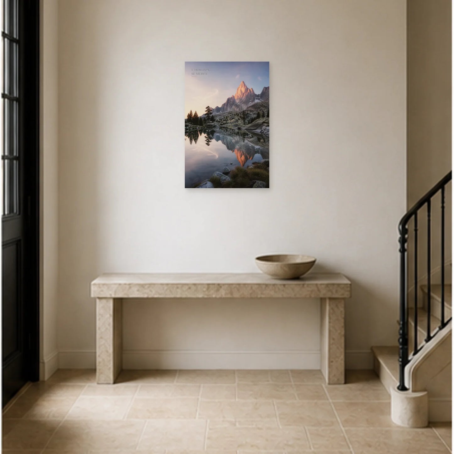 Affiche photo Pyrénées au lever du jour - L’horizon se mérite dans une entrée ou un couloir - Art Virtuoso