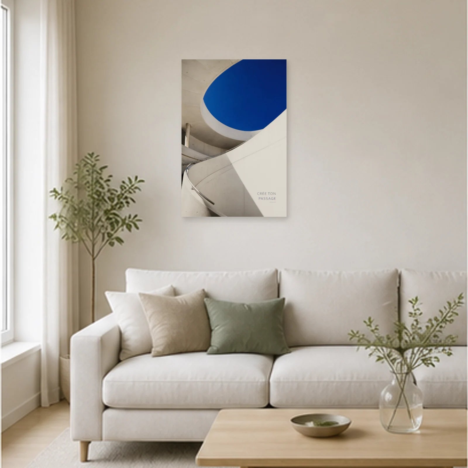 Affiche photo Rampe circulaire - Crée ton passage dans un salon - Art Virtuoso