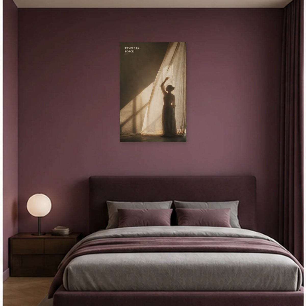 Affiche photo Silhouette de femme - Révèle ta force dans une chambre - Art Virtuoso