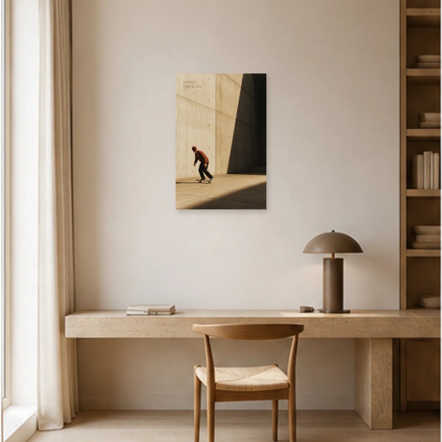 Affiche photo Skateur et béton - Garde ton élan dans un bureau - Art Virtuoso