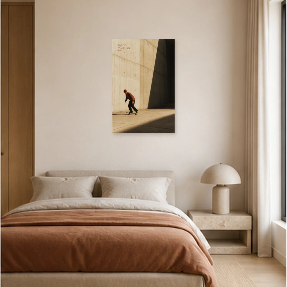 Affiche photo Skateur et béton - Garde ton élan dans une chambre - Art Virtuoso