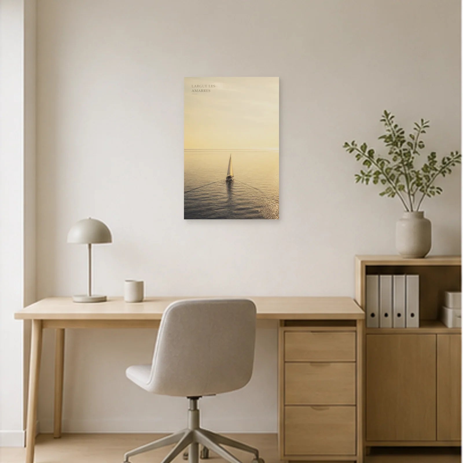 Affiche photo Voilier vers l’horizon - Largue les amarres dans un bureau - Art Virtuoso