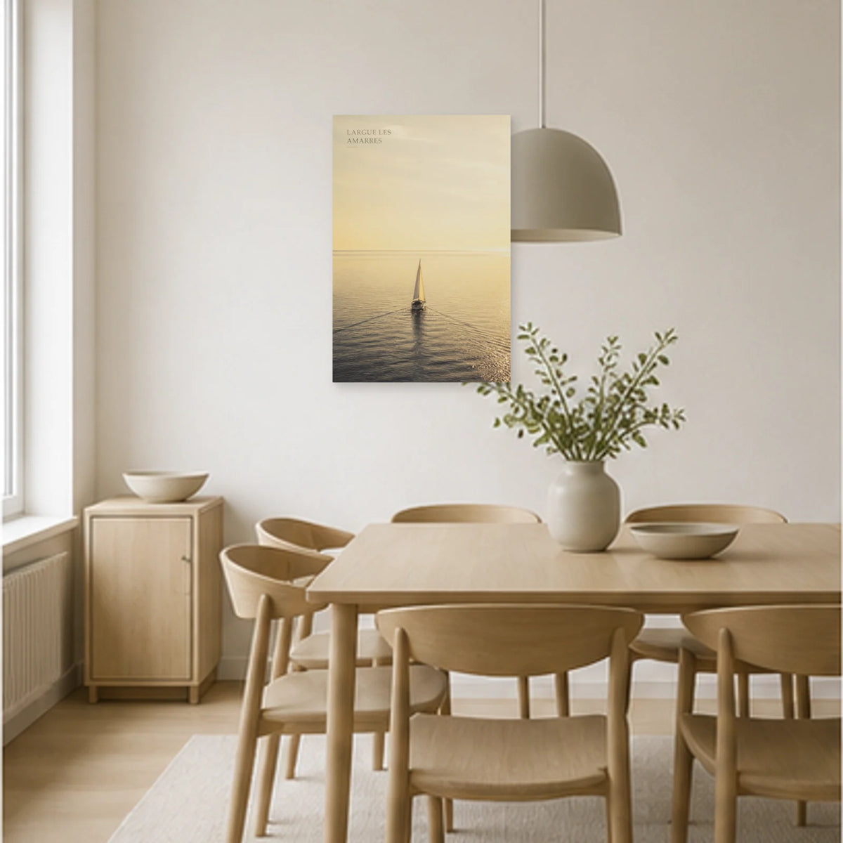 Affiche photo Voilier vers l’horizon - Largue les amarres dans une salle à manger - Art Virtuoso