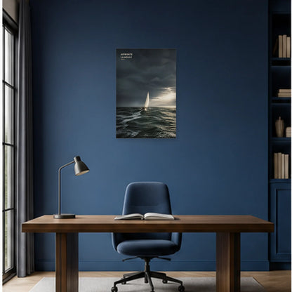 Affiche photo Voilier dans la tempête - Affronte la houle dans un bureau - Art Virtuoso