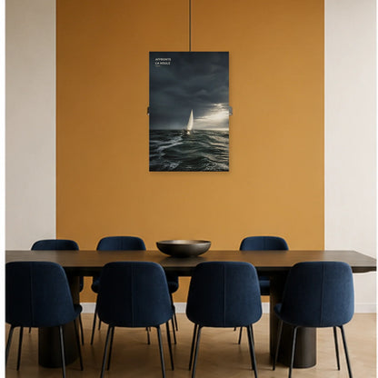 Affiche photo Voilier dans la tempête - Affronte la houle dans une salle à manger - Art Virtuoso