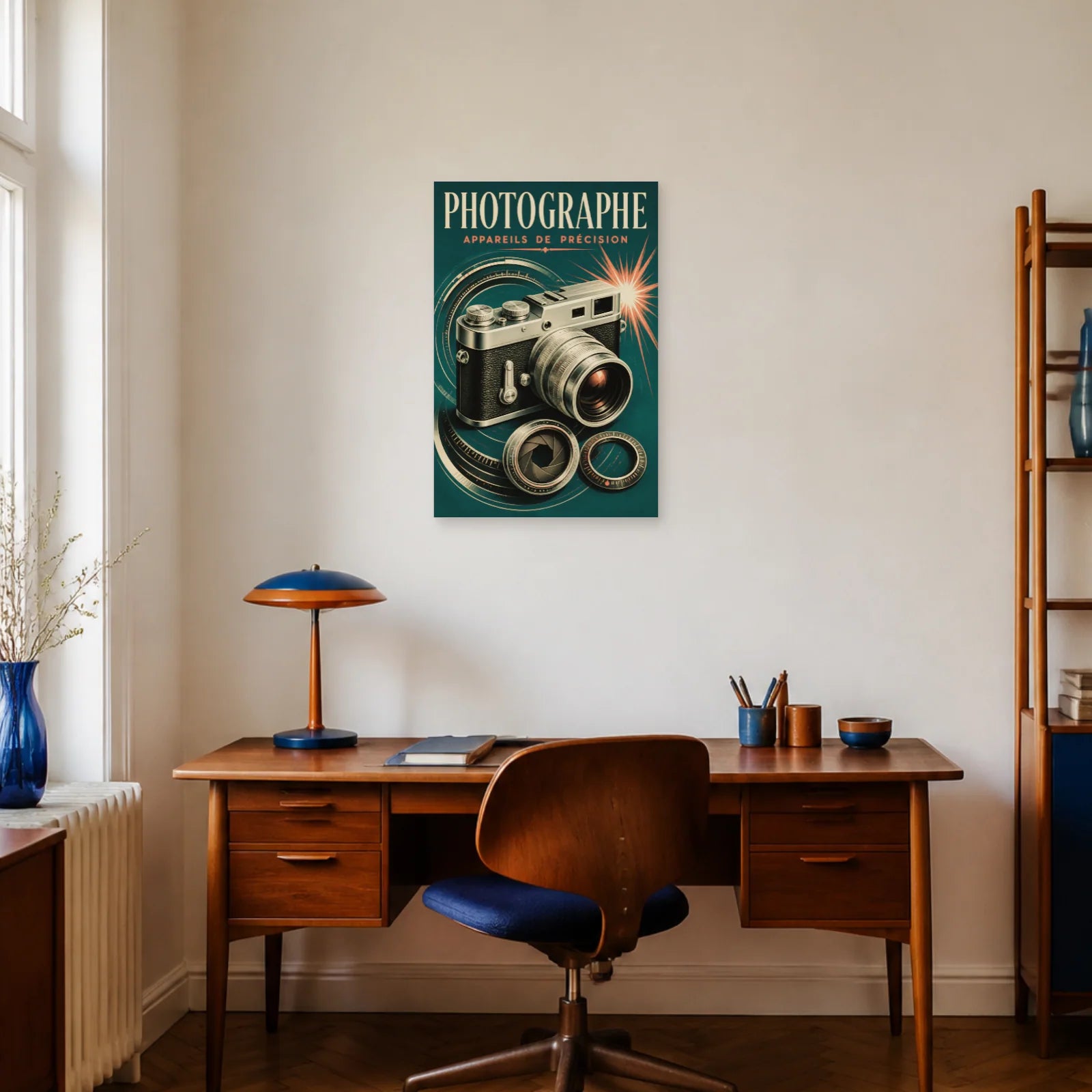 Affiche Photographe – Appareils de Précision dans un bureau - Art Virtuoso