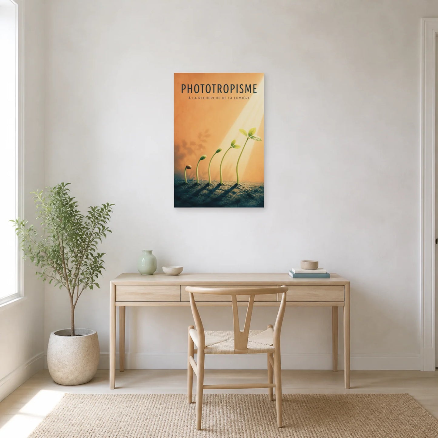 Affiche Phototropisme – À la Recherche de la Lumière dans un bureau - Art Virtuoso